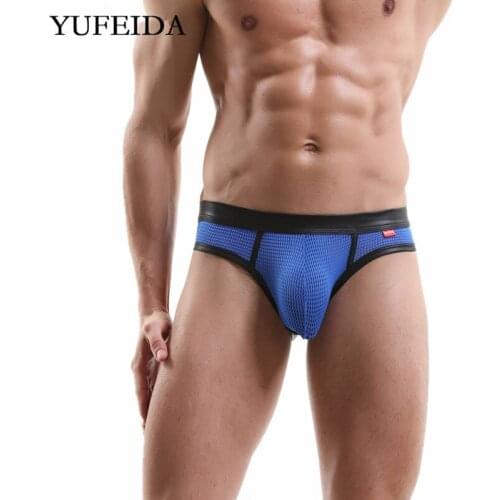 Mens Underwear Gay Sexy Bikini Briefs Mesh Underpants Low Rise Male Bulge Pouch Jockstrap Panty Nightwear Open Butt Mens Briefs
