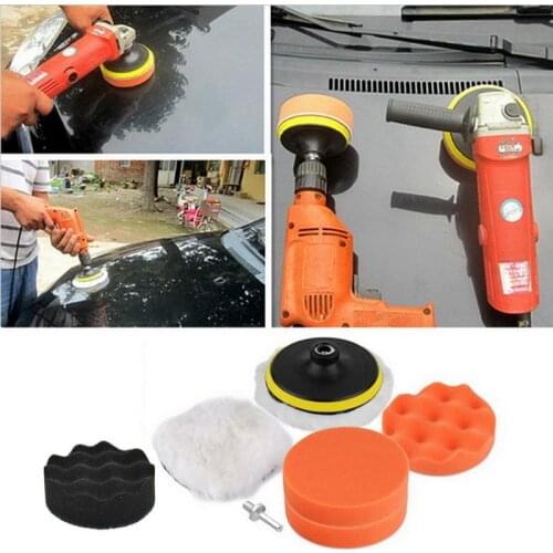 Buffing Pad Kit For Car Polisher Buffer With M10 Drill Adapter 3'' High Gross 80mm Sponge Polishing Buffer