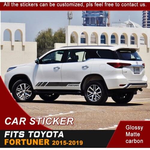 Fit For Toyota Fortuner 2015 2016 2017 2018 2019 Car Stickers Side Door Racing Stripe Fortuner Graphic Vinyl Car Decals Custom