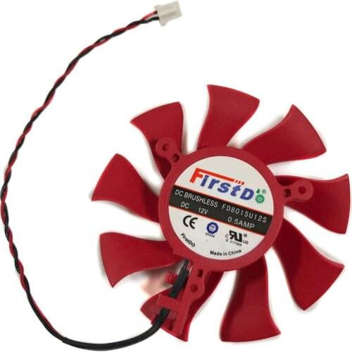 2pin 75mm FD8015U12S Graphics Card VGA Cooler Fan For Sapphire HD5770 HD5870 HD6770 HD6790 Video Card Cooling As Replacement