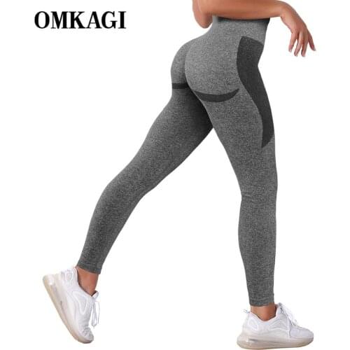 OMKAGI High Waist Seamless Pants Legging Gym Sport Femme Push Up Fitness Elastic Sexy Workout Sport Women Yoga Leggings Women