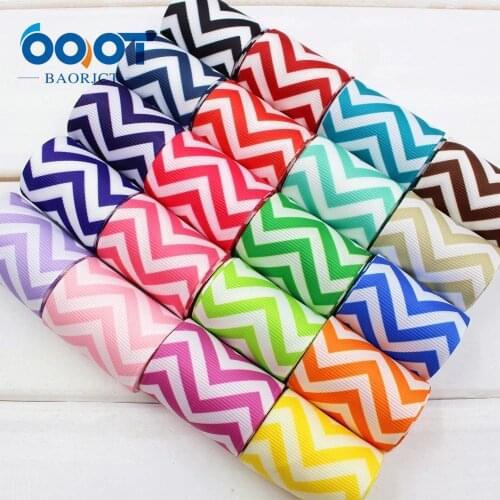 OOOT BAORJCT 14 color mix,1-1/2'' 38mm chevron print printed grosgrain ripple ribbon hairbow diy party decoration,MDBW40