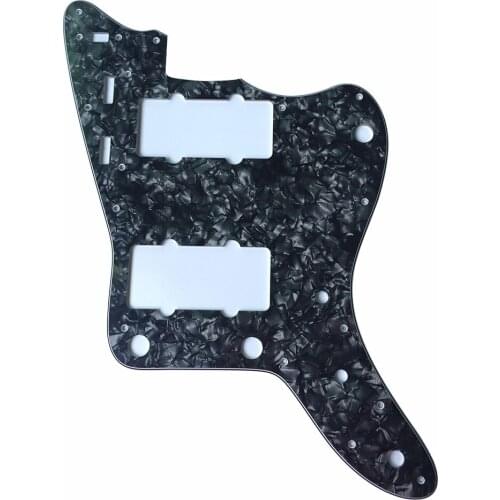 Pleroo Custom Guitar pickgaurd Scratch Plate - For Japan Jazzmaster Guitar Pickguard, 4 Ply Black Pearl