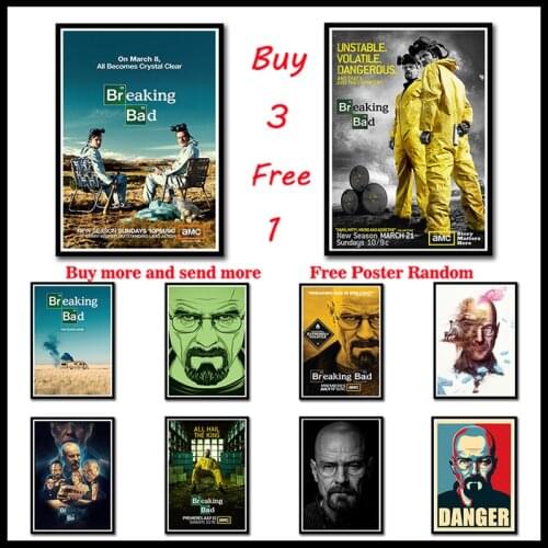 Breaking Bad movie Coated paper Poster Bar Cafe Home Decor Painting Wall Sticker Frameless