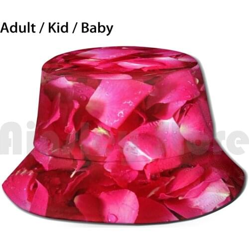 Rose Patal Background Sun Hat Foldable UV Protection Anti Aging Antioxidants Aroma Aromatherapy Bath Bathe Bathtub