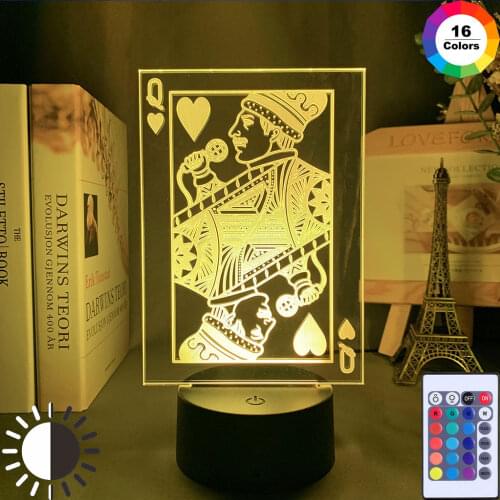 3d Led Night Light Queen of Heart Color Changing Nightlight for Adult Fans Room Decor 3d Lamp Freddie Mercury Gift