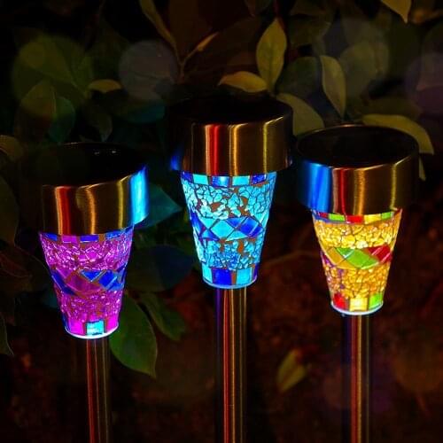 LED Solar Light Mosaic Lawn Lamp Outdoor Garden Waterproof Landscape Pathway Lights Holiday Decoration Lighting
