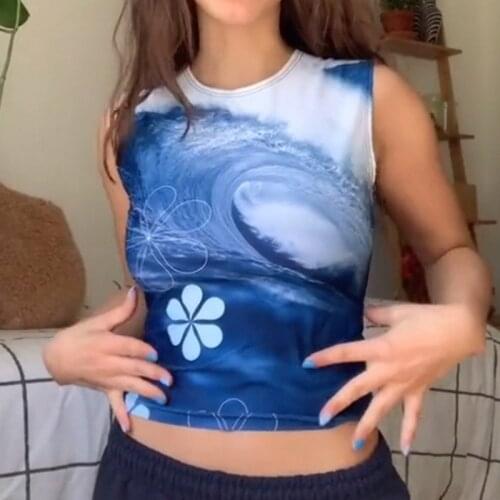 Mall Goth 2021 Baby Tee Women Cyber Accessories Summer Blouse Aesthetic Bustier Blue Clothes For Y2k Corset Sexy Tank Crop Top