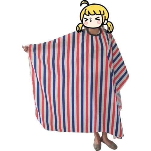 Anti-Sticking Adult Hairdressing Haircut Dyeing Coloring Wrap Cape Gown Apron Cloth of Stripe Patterns for Salon Household E694