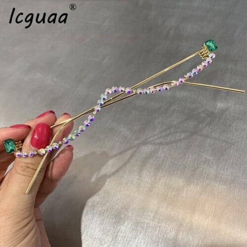 Green Red Crystal Sexy Half Frame Sunglasses Women Brand Rhinestone Cateye Sun Glasses Lensless Diamond Decoration