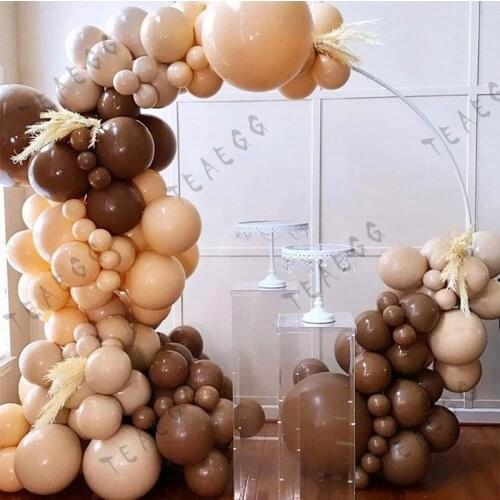 137Pcs Birthday Balloon Garland Decoration Double Layer Cream Peach Ballon Arch Kit For Wedding Party Accessories Baby Shwoer