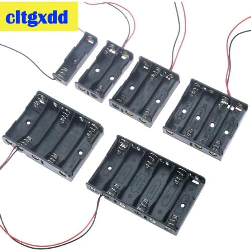1x 2x 3x 4x 5x 6x AA Battery Box Case Holder With Wire Leads Side By Side Battery Box Connecting Solder For 1-6pcs AA Batteries