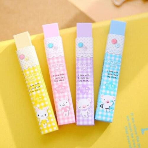 2pcs Creative Cute Cartoon Candy Color 2b Eraser Child Student Exam Calibration Stationery Gift School Office Supplies