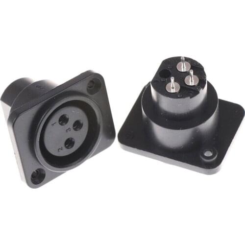 2pcs XLR Female Jack 3 Pin 3-Pole Panel Mount Chassis Socket Connector TP