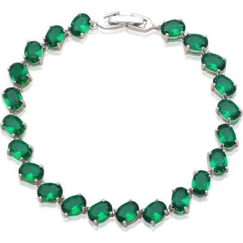 Designer 2016 Peridot Charm Bracelets white gold tone Wholesale & Retail Party & Prom Fashion Jewelry TB854A