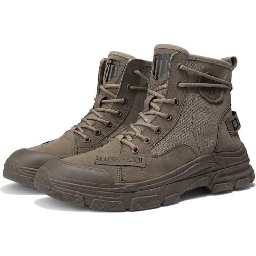 2021 New Autumn Boots Ankle Strap Boots Casual British Style Outdoor Boots High-top Mens Winter Shoes