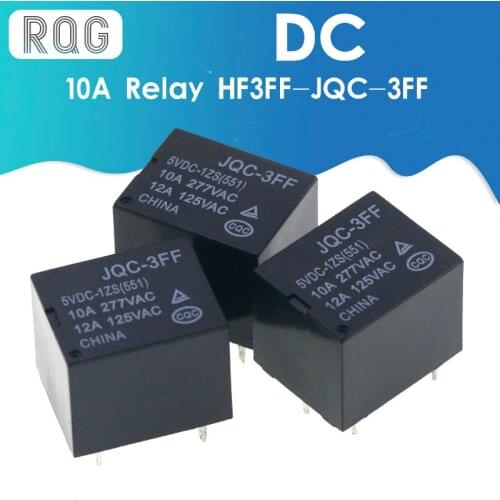 5Pcs 10A Relay HF3FF-JQC-3FF- 5VDC-1ZS 12VDC-1ZS 24VDC-1ZS(551) DIP5 5V 12V 24V DC