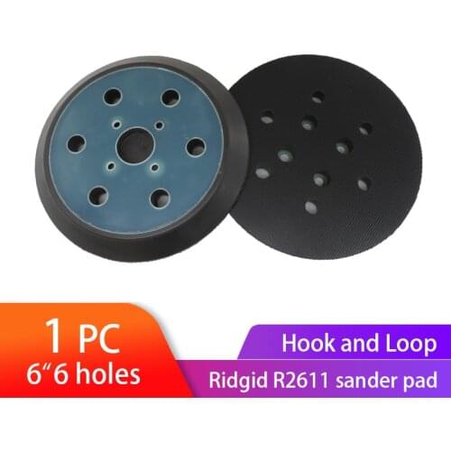 6 Inches 150MM 6-Hole Back-up Sanding Pad 4 Nails Hook and Loop Sander Backing Plate for Electric Sander Ridgid R2611