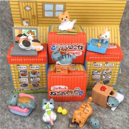 8pcs/set Neko Atsume Figures NekoAtsume Animal Cat PVC Figure Childs Play Decoration Toys Free Shipping