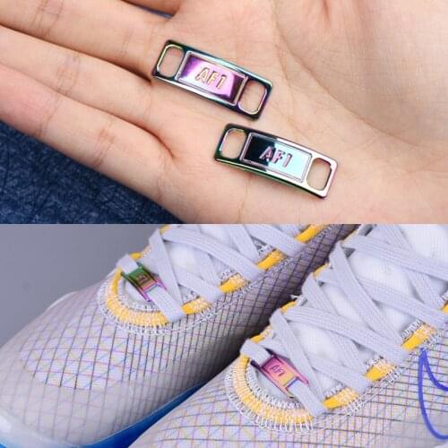 AF1 Shoelaces Buckle Shoelace Metal Buckle Shoelaces Accessories Metal Lace Lock DIY Sneaker Kits 2pcs / pair