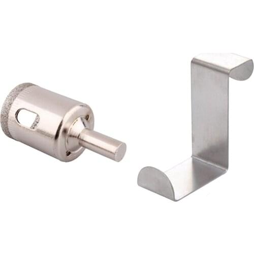 Promotion! 5Pcs Diamond Tile Hole Saw Drill Bit Bits Set with 2PC Back Door Hook Stainless Steel Kitchen Cabinet Clothes Hanger