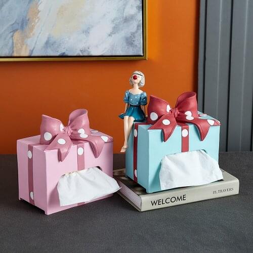 Romantic Home Decoration Accessories Bowknot Gift Box Decorative Tissue Boxes Living Room Table Napkins Storage Home Decoration