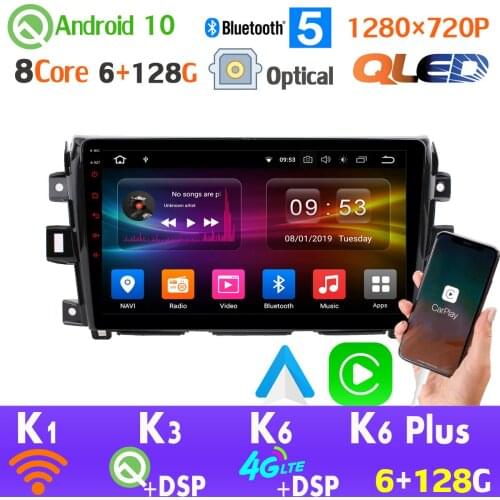 6+128G Android 10 QLED 1280*720P GPS Radio Car Multimedia Player For Nissan Navara Frontier NP300 Renault Alaskan HDMI AHD 1080P