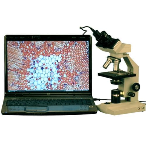 AmScope 2000X Vet High Power Binocular Microscope + 2MP USB Digital Camera B100B-E2