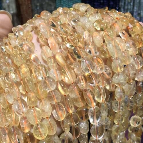 Natural Stone Bead Irregular Yellow Crystal Loose Beads For Jewelry Making DIY Necklace Bracelet Earrings Accessory