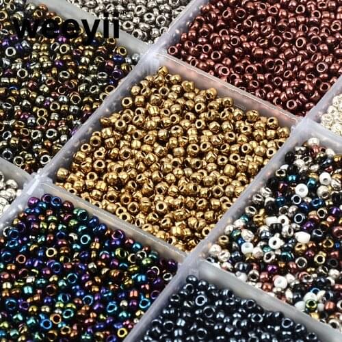 Approx.1000pcs 2MM Metallized Charm Czech Glass Beads Loose Spacer Beads For DIY Jewelry Making Bracelet Necklace Accessories