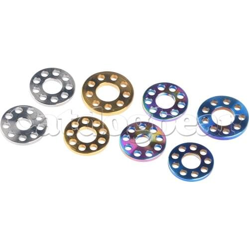 Catdogbear M6 M8 M10 Ti 9 Porous Nine Holes Washers Titanium Drilled Spacer Gaskets for Motorcycle Part Accessory