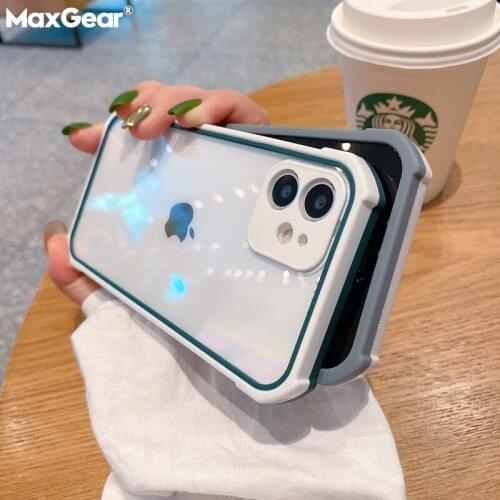 Camera Lens Protection Hybird Case For iPhone 11 12 Pro Max XS X XR 7 8 Plus SE 2020 Armor Shockproof Clear Transparent Cover
