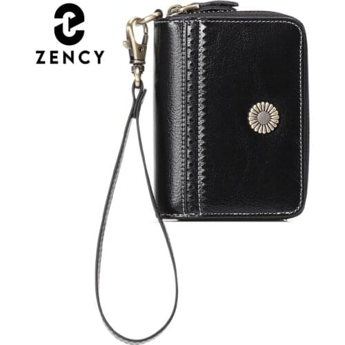 Zency Coin Card Holder Cluth Purse Small Simple Casual Women Wallets Zipper Purse Vintage Anti-theft Credit Card Ladies Wallet