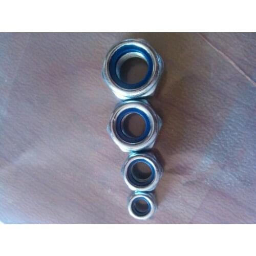 For DIN982 steel 4 thick nylon lock hex nut galvanized M8 / 10/12/16