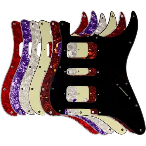 For USA\Mexico Fd Strat 11 Screw Holes HSH Two Deluxe Humbuckers Single St Guitar Pickguard No Control Hole Scratch Plate
