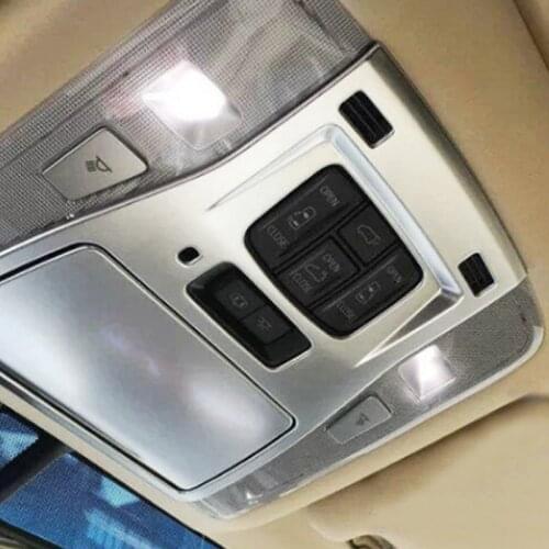 For Toyota Alphard AH30 2015 2021 Car Styling Silver Front Reading Light Frame Cover Trim