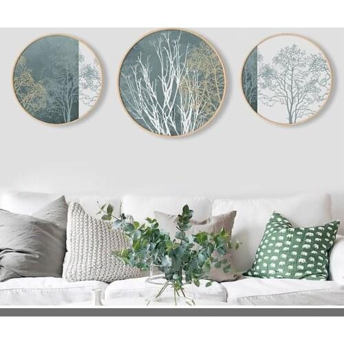 EECAMAIL Literary Round Living Room Diamond Painting Full Diamonds Embroidered Elegant Forest Diamond Home Decora