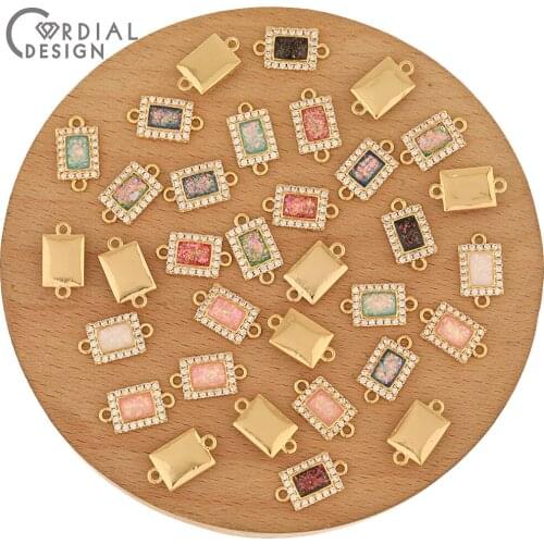 Cordial Design 30Pcs 8*14MM Jewelry Findings & Components/Hand Made/CZ Connectors/Charms/DIY Bracelet Making/Jewelry Accessories
