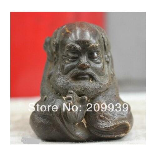 Hd0803 Chinese China Folk Culture Handmade Bodhidharma Buddha Old Brass Bronze StatueChinese