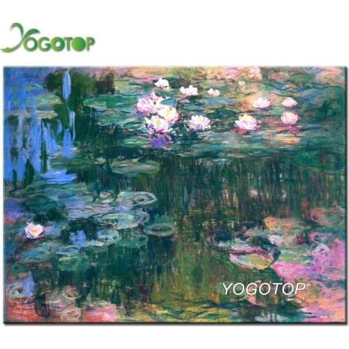 YOGOTOP Claude Monet Famous Painting "Water lilies" 5D DIY Diamond Painting Full Embroidery Rhinestones Mosaic Decor YY780