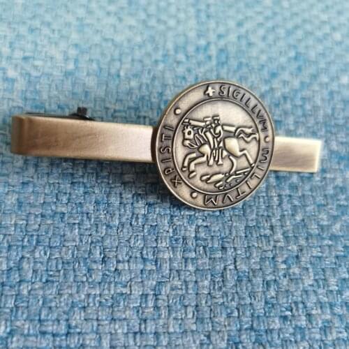 Freemason Collectibles Knight Knights Templar Seal Crusaders Solomons Suit Work Wedding Tie Bar Clip