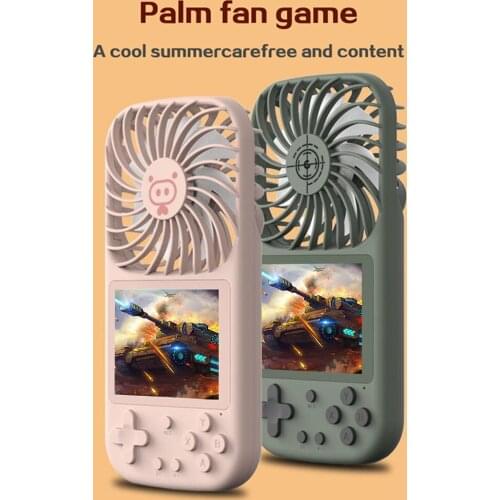 Summer Cooler Mini Handheld Personal 3 Gears Adjustable Fan with Games Console Portable Handheld Retro Game Consoles