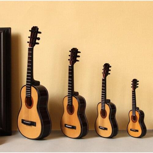 Mini Classical Guitar Miniature Model Wooden Mini Musical Instrument Model with Case Stand