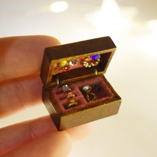 1PCS 1:12 Miniature Dollhouse Jewelry Box Pretend Play House Fit Furniture Decor Accessoris Toy