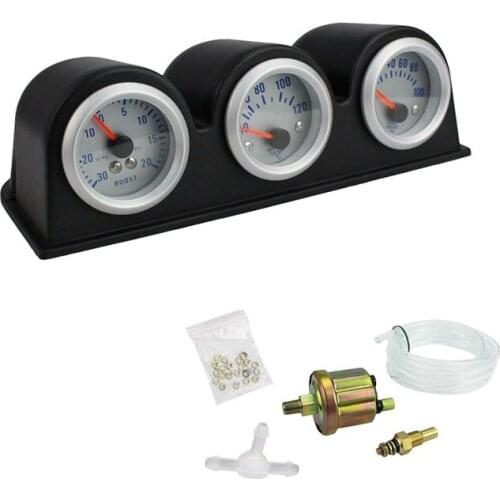 Triple Kit Tachometer RPM Water Temperature Oil Press Pressure Gauge Car Meter
