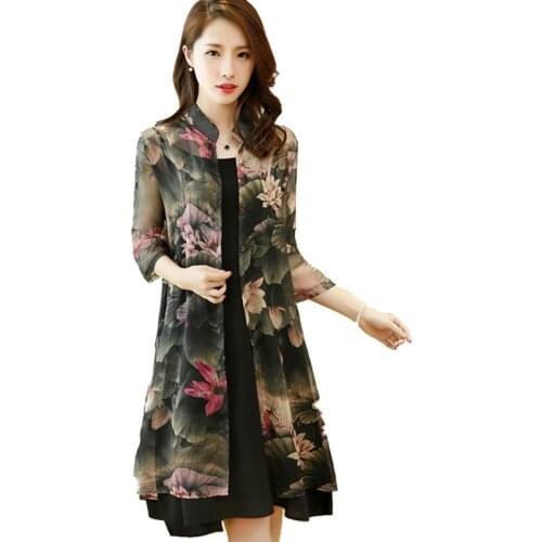 Fashion Floral Chiffon Sexy Sleeveless Blouse Dress Women Dress Two Piece Set Female Summer Casual Sets