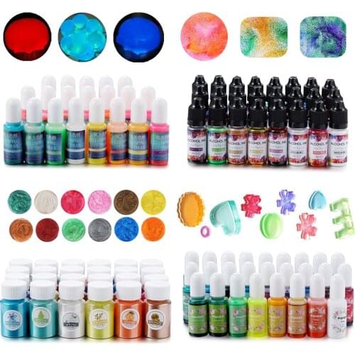 6-26 Colors Epoxy Resin Pigment Kit Mica Powder Epoxy Resin Mold Liquid Colorant Dye Resin Jewelry DIY Crafts Art Making Tools