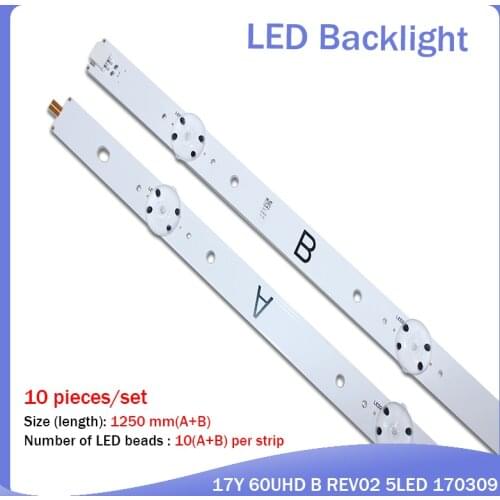 100% New 10 pieces/setLED strips for SONY 60 TV KD-60X690E S600DUC-1 17Y 60UHD A REV02 5LED 170209 17Y 60UHD B REV02 5LED 170309