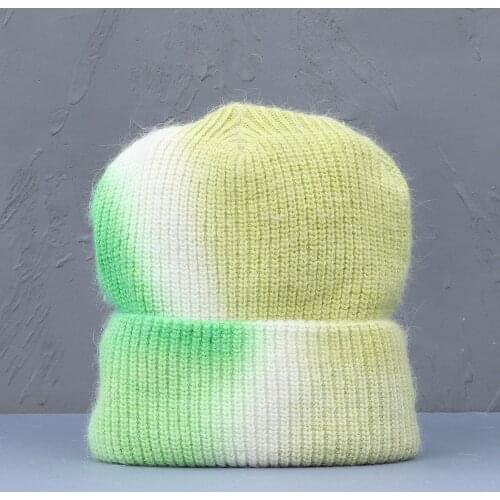 2021 NEW fashion Women Winter Hat Multicolor Wool Knitted Beanies Tie Dye Hat Best Matched Warm Soft Bonnet Skullies