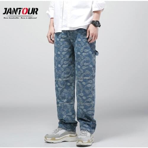 2021 New Men Stripe Jeans Fashion Streetwear Hip Hop Casual Straight Loose Trousers Male Harajuku Long Pants Off-white Homme